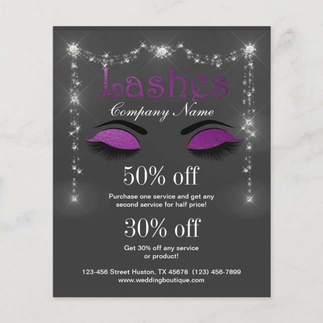 Lashes business personalized flyer (Front)