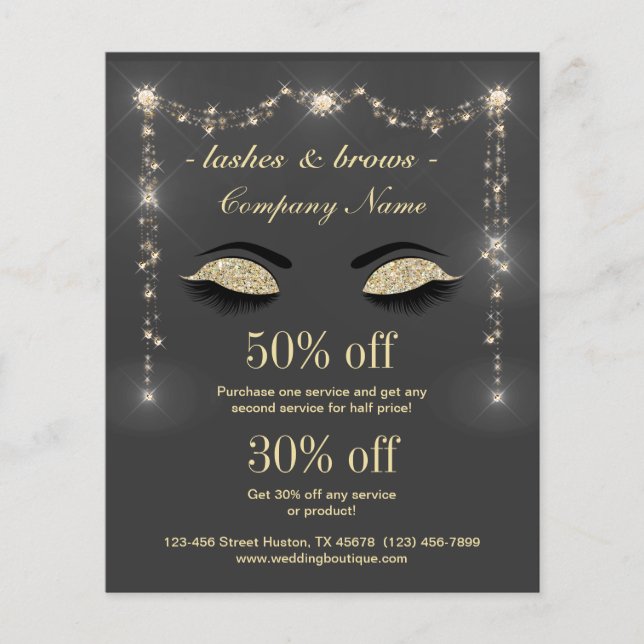 Lashes business personalized flyer (Front)