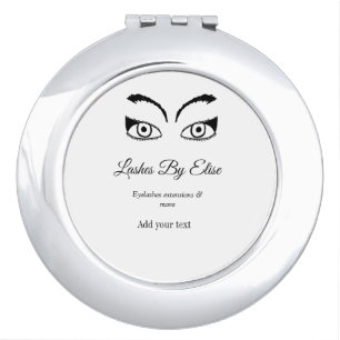 lashes by add name contact info social media websi compact mirror
