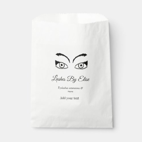 lashes by add name contact info social media websi favor bag