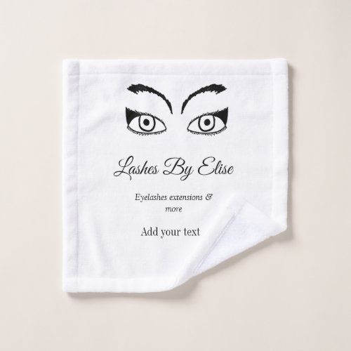 lashes by add name contact info social media websi wash cloth
