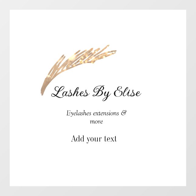 lashes by add name contact info social media websi window cling (Sheet)