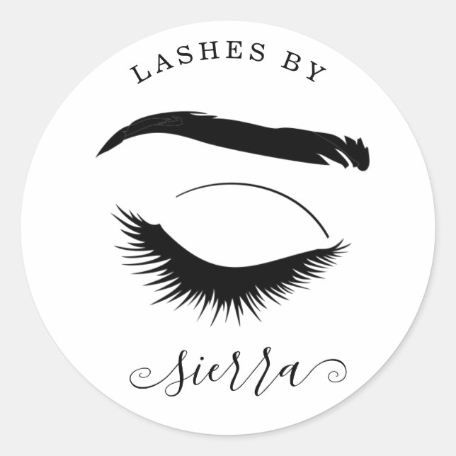 Lashes By Minimalist Classic Round Sticker (Front)