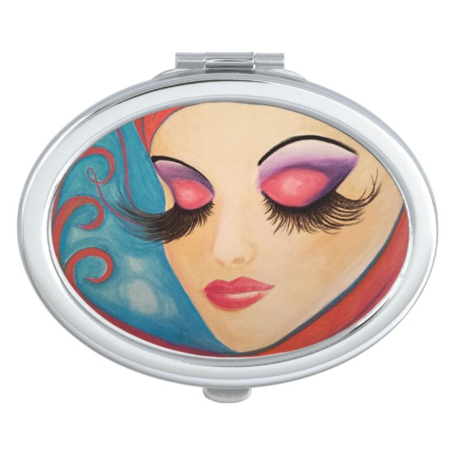 "Lashes" Compact Mirror by OmThat (Front)