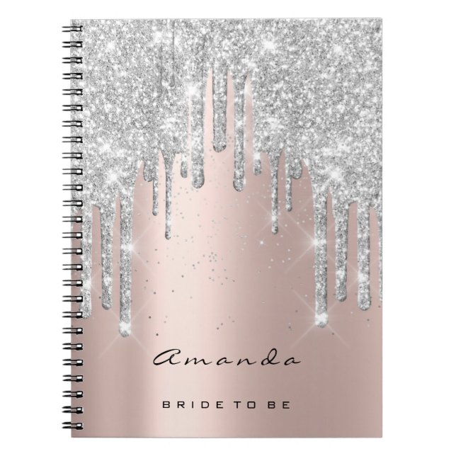 Lashes Confetti Makeup Bridal Gray Rose Spark Notebook (Front)