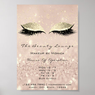 Beauty Salon Posters Photo Prints Zazzle Lashes Extens Makeup Artist Glitter Beauty Salon Poster