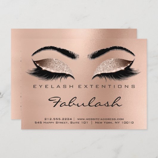 Lashes Extension Aftercare Instruction Browns Rose (Front/Back)