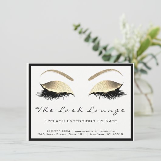 Lashes Extension Aftercare Instruction Gold Glam (Standing Front)