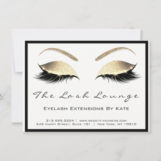 Lashes Extension Aftercare Instruction Gold Glam (Front)