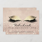 Lashes Extension Aftercare Instruction Gold Makeup (Front/Back)