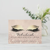 Lashes Extension Aftercare Instruction Gold Makeup (Standing Front)