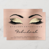 Lashes Extension Aftercare Instruction Gold Rose (Front/Back)