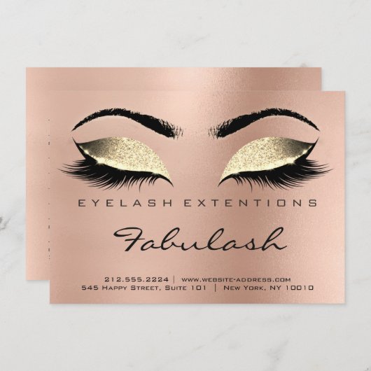 Lashes Extension Aftercare Instruction Gold Rose (Front/Back)