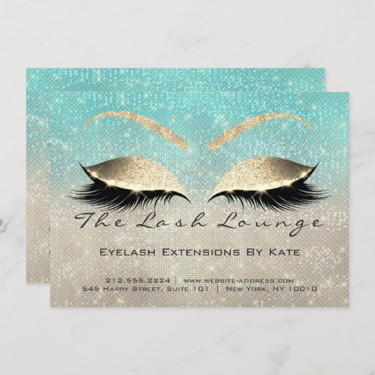 Lashes Extension Aftercare Instruction Ivory Blue (Front/Back)