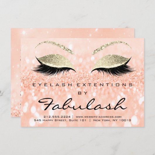 Lashes Extension Aftercare Instruction Peach Gold (Front/Back)