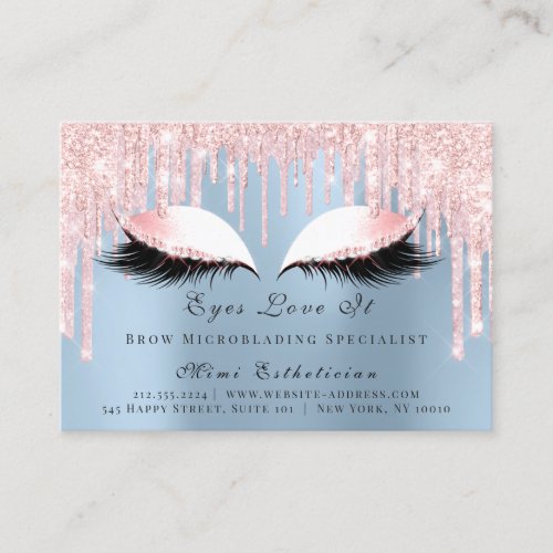 Lashes Extension Aftercare Instruction Pink Blue Appointment Card