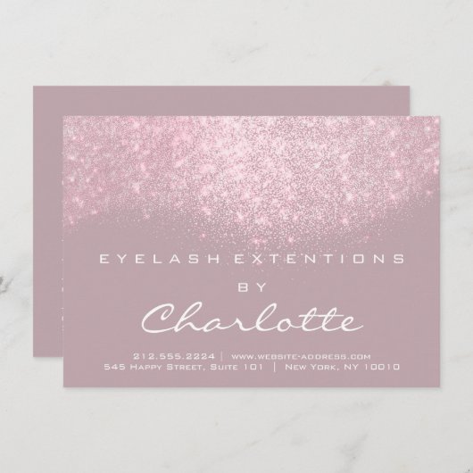 Lashes Extension Aftercare Instruction Pink Glitte (Front/Back)