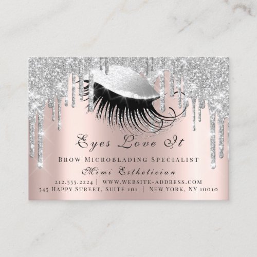 Lashes Extension Aftercare Instruction Rose Gray Appointment Card