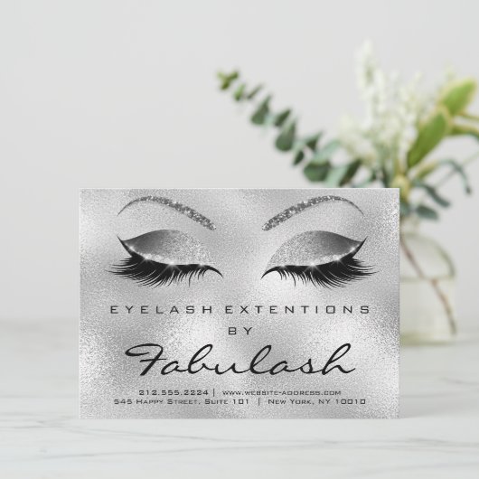 Lashes Extension Aftercare Instruction Silver Gray (Standing Front)