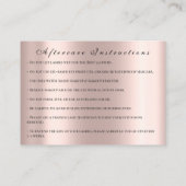 Lashes Extension Aftercare Instruction Spark Rose Appointment Card (Back)