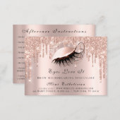 Lashes Extension Aftercare Instruction Spark Rose Appointment Card (Front/Back)