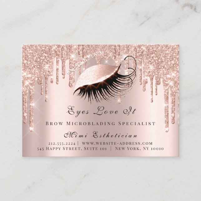Lashes Extension Aftercare Instruction Spark Rose Appointment Card (Front)