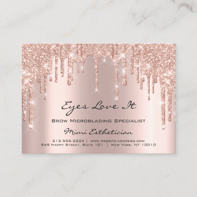 Lashes Extension Aftercare Instruction Spark Rose Appointment Card (Front)