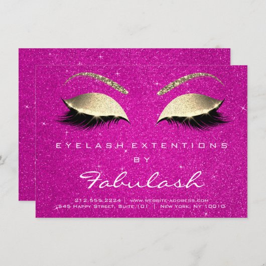 Lashes Extension Aftercare Instruction Vivid Pink (Front/Back)