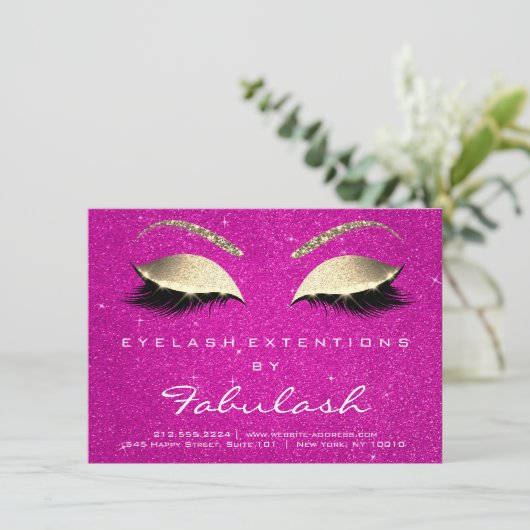 Lashes Extension Aftercare Instruction Vivid Pink (Standing Front)