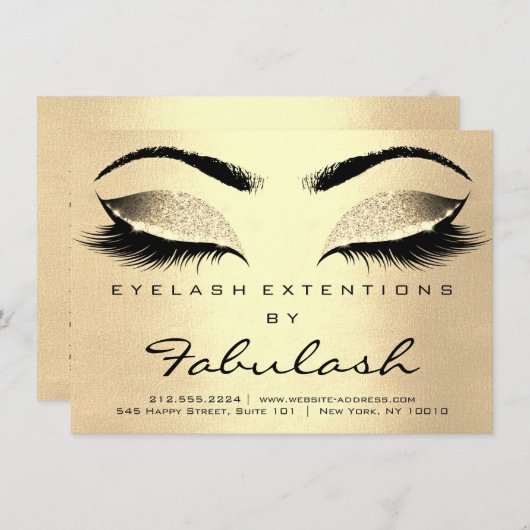 Lashes Extension Aftercare Instructions Champaigne (Front/Back)