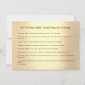 Lashes Extension Aftercare Instructions Champaigne (Back)