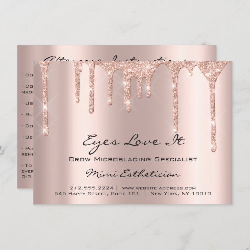 Lashes Extension Aftercare Instructions Drips Rose Invitation