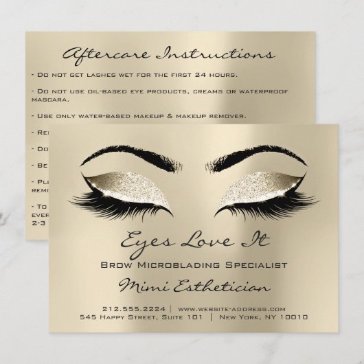 Lashes Extension Aftercare Instructions Ivory (Front/Back)