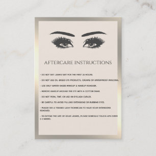 Lashes Extension Aftercare Instructions luxury Business Card