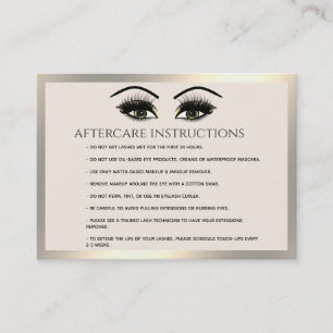Lashes Extension Aftercare Instructions luxury Business Card