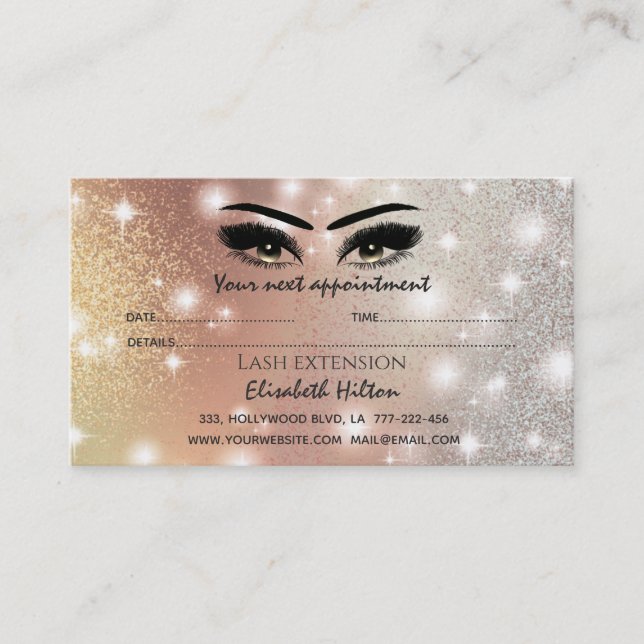 Lashes Extension Aftercare Instructions luxury Business Card (Front)
