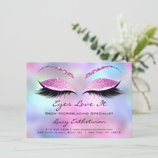 Lashes Extension Aftercare Instructions Pink Blue (Standing Front)