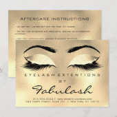 Lashes Extension Aftercare Instructions SPA Gold (Front/Back)