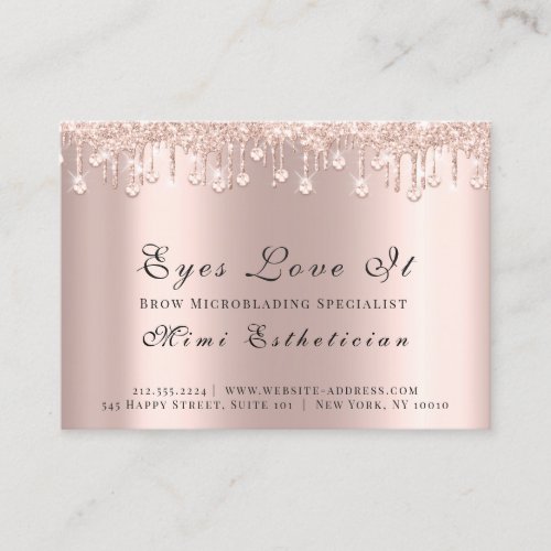 Lashes Extension Aftercare Instructions VIP Rose Appointment Card