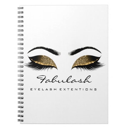 Lashes Extension Eye Makeup Artist Gold Chocolate Notebook