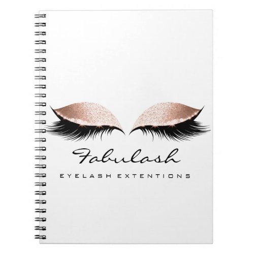 Lashes Extension Eye Makeup Artist Rose Gold Coral Notebook