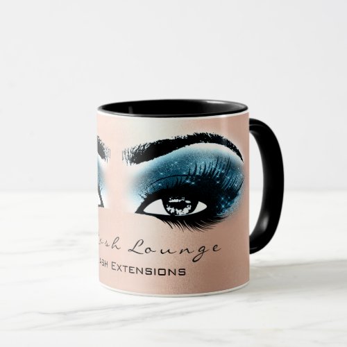 Lashes Extension Eye Makeup Studio Blue Black Rose Mug