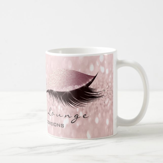 Lashes Extension Eye Makeup Studio Glitter Rose Coffee Mug (Right)