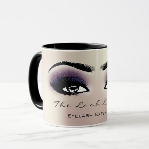 Lashes Extension Eye Makeup Studio Navy Plum Pink Mug