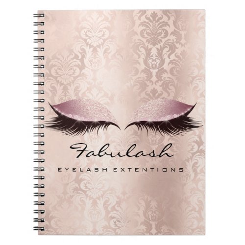 Lashes Extension Eyes Makeup Artist Damask Pink Notebook