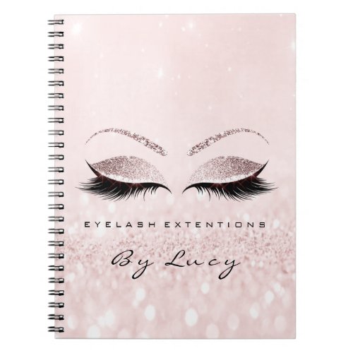 Lashes Extension Eyes Makeup Artist Glitter Pink Notebook