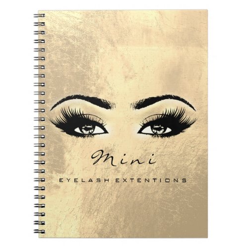 Lashes Extension Eyes Makeup Artist Gold Browns Notebook
