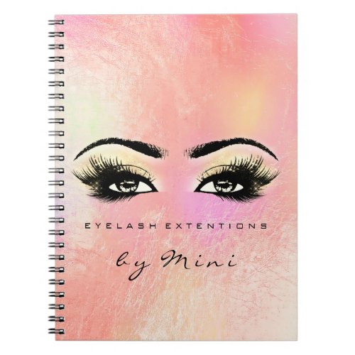 Lashes Extension Eyes Makeup Artist Gold Peach Notebook