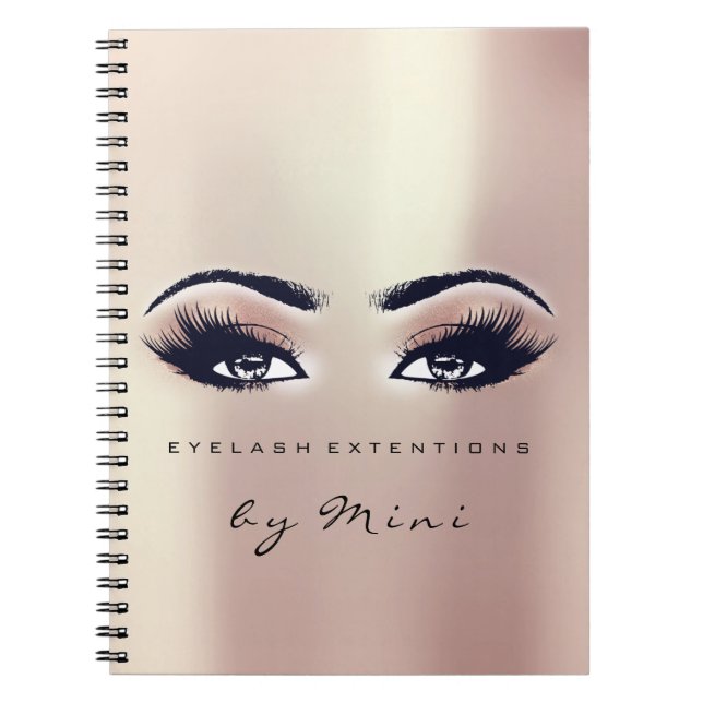 Lashes Extension Eyes Makeup Artist Pink Peach Notebook (Front)