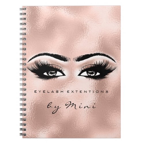 Lashes Extension Eyes Makeup Artist Rose Blush Notebook